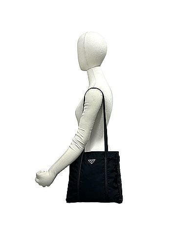 Prada PRADA Prada Triangle Logo Hardware Plate Nylon Leather Genuine Tote Bag Handbag Semi Shoulder Black 25589 (view 2)