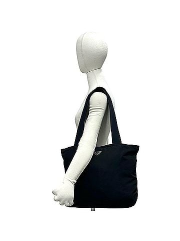 Prada PRADA Prada Triangle Logo Plate Hardware Nylon Leather Tote Bag Semi Shoulder Black 91966 (view 2)
