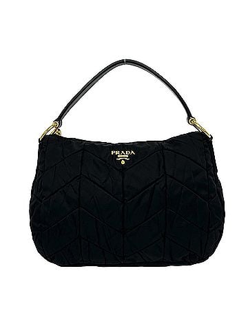 Prada PRADA Prada Logo Hardware Nylon Tessuto Enamel Leather Semi Shoulder Bag Handbag Black 51722 (view 1)