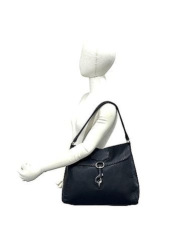 Prada PRADA Triangle Logo Hardware Leather One-Shoulder Bag Semi-Shoulder Handbag Tote Black 35080 (view 2)