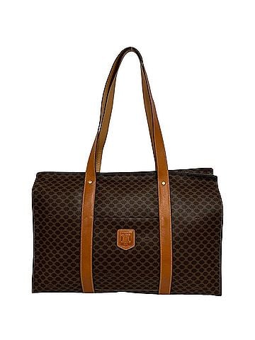 Céline CELINE Vintage Macadam Blazon Leather Tote Bag, Semi-Shoulder Boston Brown 33723 (view 1)
