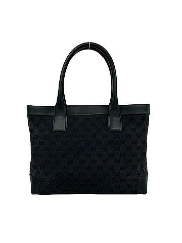 Gucci GUCCI GG pattern canvas leather genuine handbag tote bag business black 52702 (view 1)