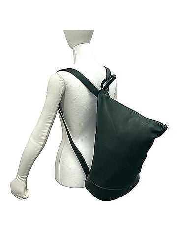 Loewe LOEWE Anton Logo Leather Backpack/Daypack for Women, Green, 98239 (view 2)