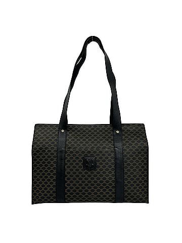 Céline CELINE Vintage Macadam Blazon Triomphe Pattern Leather Tote Bag Semi Shoulder Black 96869 (view 1)