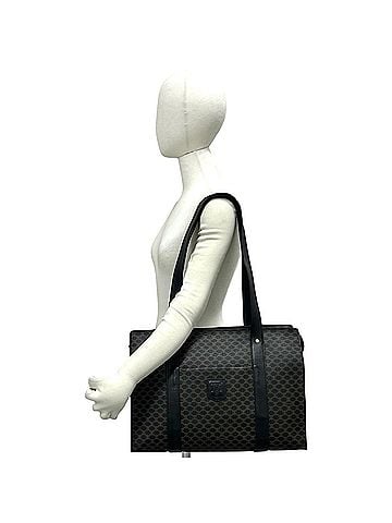 Céline CELINE Vintage Macadam Blazon Triomphe Pattern Leather Tote Bag Semi Shoulder Black 96869 (view 2)