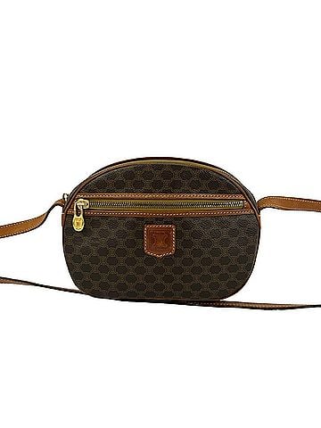 Céline CELINE Vintage Macadam Blazon Triomphe Leather Mini Shoulder Bag/Pochette, Brown, 74957 (view 1)