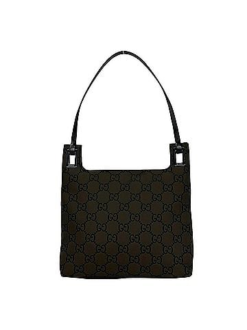 Gucci GUCCI GG Logo Pattern Canvas Leather Semi-One Shoulder Bag Mini Tote Handbag Brown 99354 (view 1)