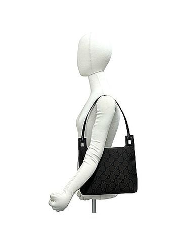 Gucci GUCCI GG Logo Pattern Canvas Leather Semi-One Shoulder Bag Mini Tote Handbag Brown 99354 (view 2)