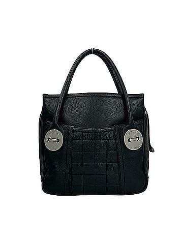 Chanel CHANEL Chocolate Bar Logo Hardware Caviar Skin Leather Genuine Handbag Tote Bag Black 89582 (view 1)