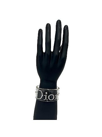 Christian Dior Christian Dior Logo Plastic Rhinestone Bangle Bracelet Accessory Clear 167-2 (view 2)