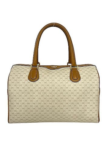 Gucci GUCCI Vintage Old Gucci Micro GG Logo Pattern Leather Boston Bag Handbag Beige 83271 (view 1)