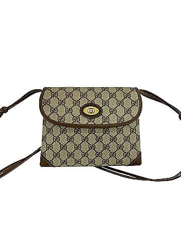 Gucci GUCCI Vintage GG Logo Leather Shoulder Bag/Pochette/Sacoche, Brown, Size 41-10 (view 1)