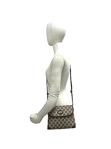 Gucci GUCCI Vintage GG Logo Leather Shoulder Bag/Pochette/Sacoche, Brown, Size 41-10 (view 2)