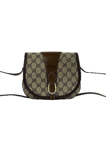 Gucci GUCCI Vintage GG Logo Leather Shoulder Bag/Pouch/Sacoche (Brown, 62140) (view 1)