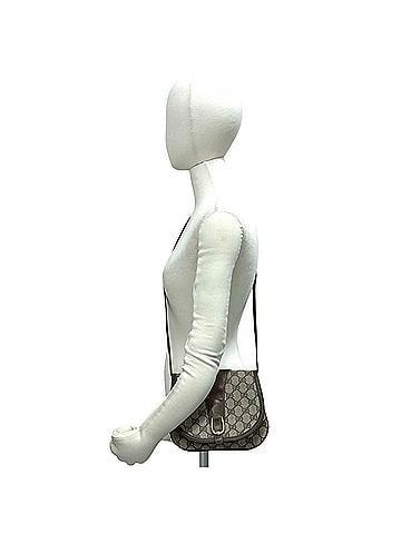 Gucci GUCCI Vintage GG Logo Leather Shoulder Bag/Pouch/Sacoche (Brown, 62140) (view 2)