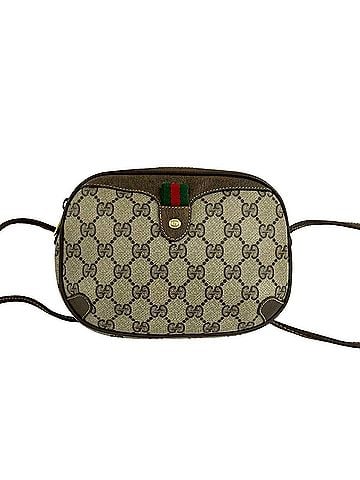 Gucci GUCCI Vintage Sherry Line GG Logo Leather Shoulder Bag/Pochette, Brown, 60617 (view 1)