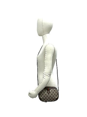 Gucci GUCCI Vintage Sherry Line GG Logo Leather Shoulder Bag/Pochette, Brown, 60617 (view 2)