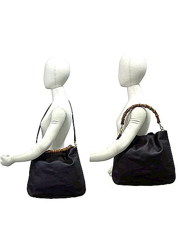 Gucci GUCCI Vintage Bamboo Leather 2-Way Shoulder Bag/Handbag/Tote Bag, Brown, 31112 (view 2)