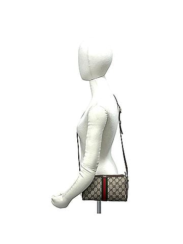 Gucci GUCCI Vintage Sherry Line GG Pattern Leather Mini Shoulder Bag, Brown, 30078 (view 2)