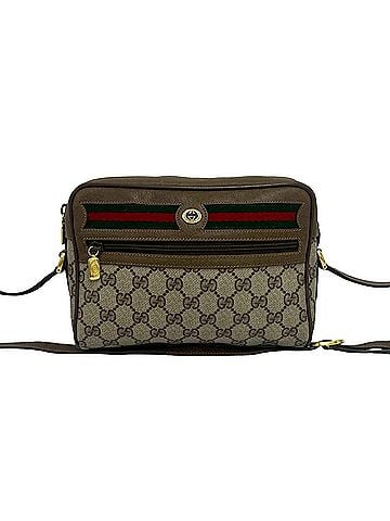 Gucci GUCCI Vintage Sherry Line GG Logo Leather Shoulder Bag/Pouch, Brown, 28890 (view 1)
