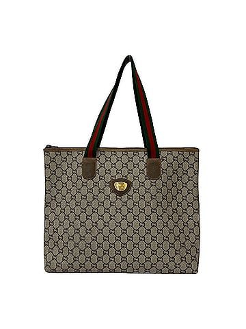 Gucci GUCCI Vintage Sherry Line Gucci Plus Logo Hardware Leather Tote Bag Brown 37916 (view 1)