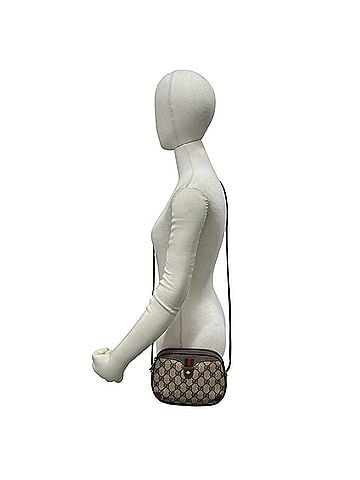 Gucci GUCCI Vintage Sherry Line GG Logo Leather Mini Shoulder Bag, Brown, 42503 (view 2)