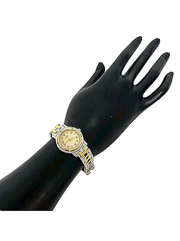 Hermès HERMES Clipper Stainless Steel GP Quartz Wristwatch, Silver/Gold, 23912 (view 2)