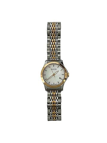 Gucci GUCCI GG Logo Stainless Steel Quartz Wristwatch, Silver, 32380 (view 1)