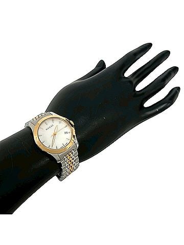 Gucci GUCCI GG Logo Stainless Steel Quartz Wristwatch, Silver, 32380 (view 2)