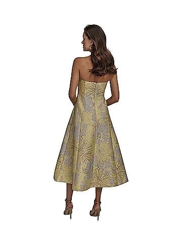 Donna Karan New York Strapless Jacquard Midi Cocktail Dress (view 2)