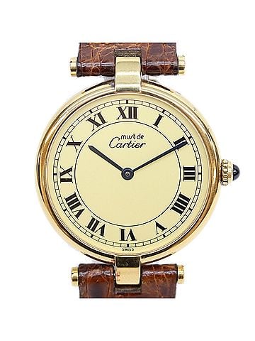 Cartier Cartier 90s 925 Must Vendôme Vermeil LM Quartz Watch, Gold with Ivory Dial, Ladies (view 1)
