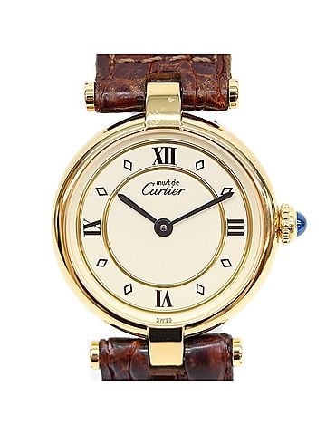 Cartier Cartier Must Vendôme SM Vermeil Quartz Watch with Roman Numerals, Gold and Ivory Dial, Ladies' (view 1)