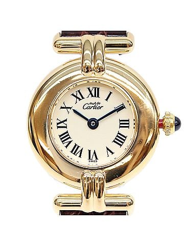 Cartier Cartier W1000653 925 Must Colisée SM Vermeil Quartz Watch, Gold with Ivory Dial, Ladies (view 1)