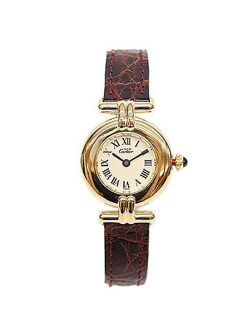 Cartier Cartier W1000653 925 Must Colisée SM Vermeil Quartz Watch, Gold with Ivory Dial, Ladies (view 2)