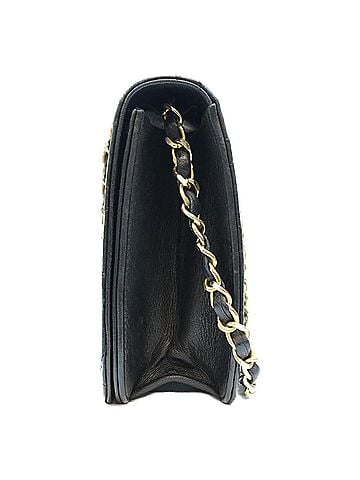Chanel CHANEL Lambskin Full Flap Turnlock Matelassé 23 Shoulder Bag, Black with Gold Hardware, Women's (view 2)