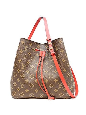 Louis Vuitton LOUIS VUITTON M44021 Monogram Coquelicot Red NeoNoe MM Shoulder Bag Brown Gold Hardware Women's (view 1)