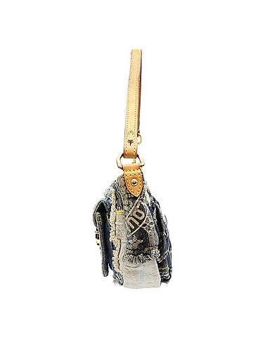 Louis Vuitton LOUIS VUITTON M95382 Monogram Denim Patchwork Pouchy Shoulder Bag, Blue Brown, Gold Hardware, Women's (view 2)