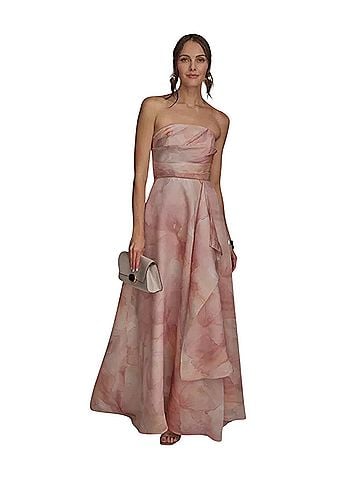 Donna Karan New York Floral Print Strapless Cocktail Dress (view 1)