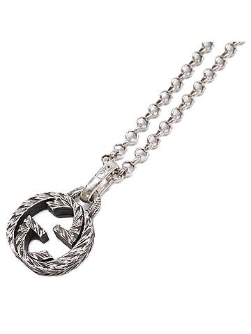 Gucci GUCCI SV925 Arabesque Interlocking G Necklace, Silver, Women's (view 1)