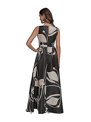 Donna Karan New York Printed V Neck Sleeveless Cocktail Dress (view 2)