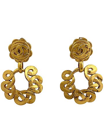 Chanel Chanel earrings, Coco Mark, swing style, GP gold, women's. (view 1)