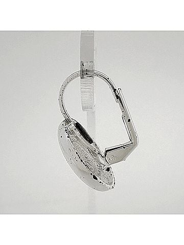 Chanel Chanel earrings, Coco Mark design, round shape, silver plated, silver, women's. (view 2)