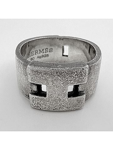 Hermès Hermes Hercules Ring with H Logo, Sterling Silver 925, Silver, Women's (view 2)