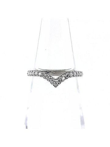 Tiffany & Co. Tiffany &amp; Co. Soleste V-Band Ring, Platinum Ring with Small Diamonds, Pt950, Women's (view 1)