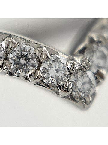 Tiffany & Co. Tiffany &amp; Co. Soleste V-Band Ring, Platinum Ring with Small Diamonds, Pt950, Women's (view 2)