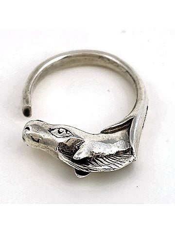 Hermès Hermes HERMES ring, Cheval Horse design, sterling silver (925), women's ring. (view 2)