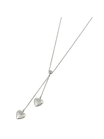 Tiffany & Co. Tiffany &amp; Co. Double Drop Heart Necklace, Sterling Silver 925, Women's (view 1)