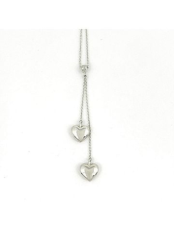 Tiffany & Co. Tiffany &amp; Co. Double Drop Heart Necklace, Sterling Silver 925, Women's (view 2)