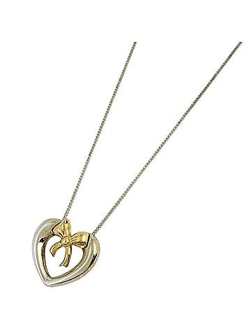 Tiffany & Co. Tiffany &amp; Co. Open Heart Ribbon Necklace, Sterling Silver 925/750, Women's. (view 1)