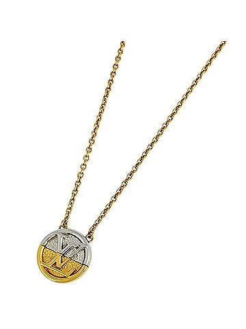 Louis Vuitton Louis Vuitton Collier L to V Necklace, Metal, Gold, Silver, Women's (view 1)